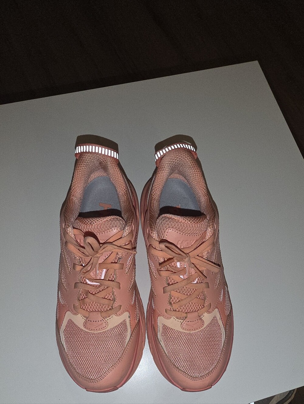 Hoka One One Coral Pink Athletic Sneakers